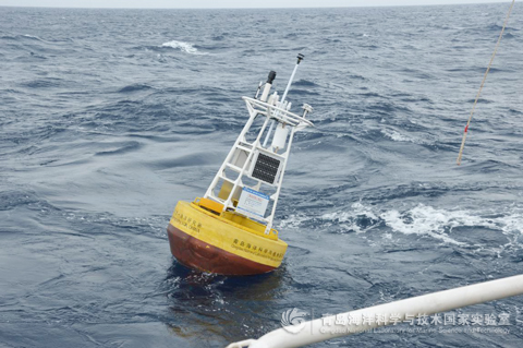 船到达浮标体投放点后,先布放浮标体,然后在顶风顶流航行状态下,依次